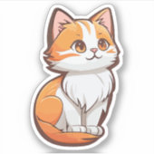 Schattige Kawaii Kitten Sticker (Voorkant)