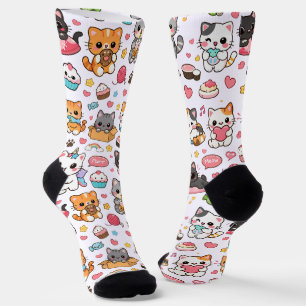 Schattige Kawaii Kittens Voor Kat Liefhebbers Sokken