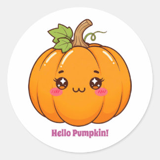 Schattige Kawaii Lachende Pompoen Cartoon Ronde Sticker