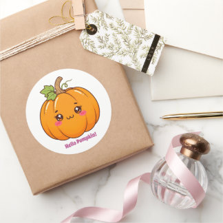Schattige Kawaii Lachende Pompoen Cartoon Ronde Sticker