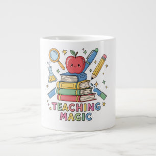 Schattige Kawaii Leraar Magische Boeken & Appel Extra Grote Beker