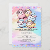 Schattige Kawaii Little Lamb Baby shower Kaart (Voorkant)