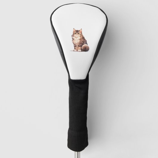 Schattige Kawaii Maine Coon Big Cat Golfheadcover (Voorkant)
