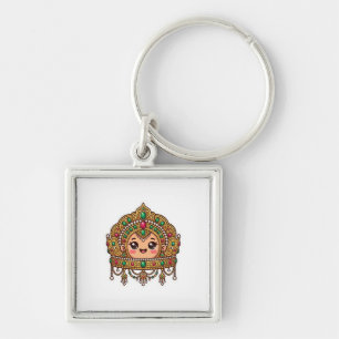 Schattige Kawaii Marokkaanse Bruidskroon TraditieS Sleutelhanger
