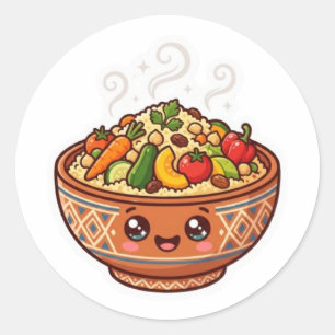 Schattige Kawaii Marokkaanse Couscous Kom Sticker