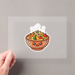 Schattige Kawaii Marokkaanse Couscous Kom Sticker Acryl Uitnodigingen