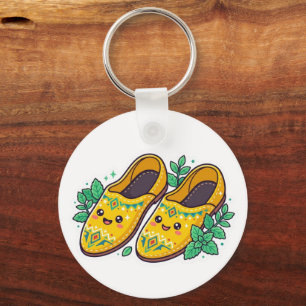 Schattige Kawaii Marokkaanse Gele Babouche Muilen Sleutelhanger