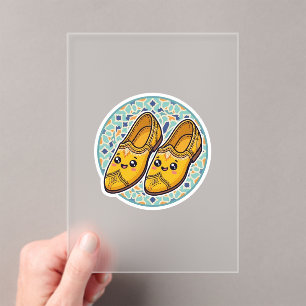 Schattige Kawaii Marokkaanse Gele Belgha Schoenen Acryl Uitnodigingen