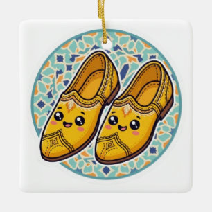 Schattige Kawaii Marokkaanse Gele Belgha Schoenen Keramisch Ornament