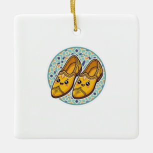 Schattige Kawaii Marokkaanse Gele Belgha Schoenen Keramisch Ornament