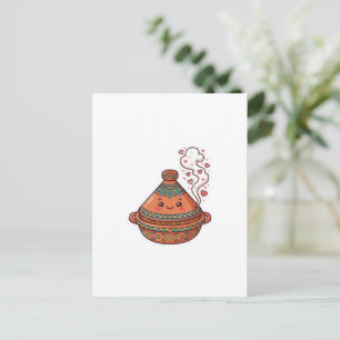 Schattige Kawaii Marokkaanse Tajine Voedsel Cultur Briefkaart
