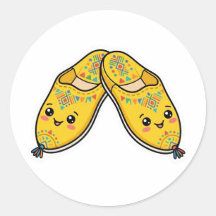 Schattige Kawaii Marokkaanse Theepot & Munt Thee S Ronde Sticker