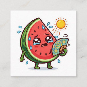 Schattige Kawaii Marokkaanse Zomer Watermeloen Dal Vierkante Visitekaartje