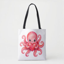 Schattige Kawaii Octopus met Hart