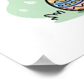 Schattige Kawaii Paasei Leven Konijn Illustratie Poster (Hoek)