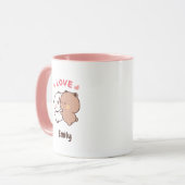 Schattige Kawaii Panda | Aangepaste Jouw namen toe Mok (Voorkant links)