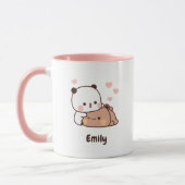 Schattige Kawaii Panda | Aangepaste Jouw namen toe Mok (Links)