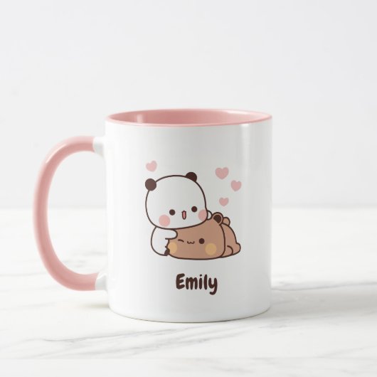 Schattige Kawaii Panda | Aangepaste Jouw namen toe Mok (Links)