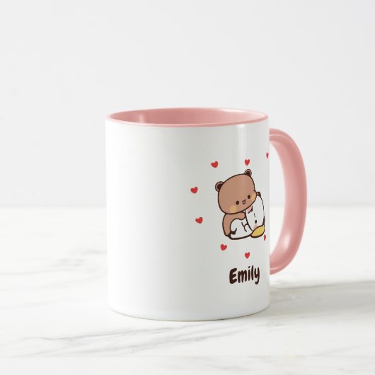 Schattige Kawaii Panda | Aangepaste Jouw namen toe Mok (Voorkant rechts)