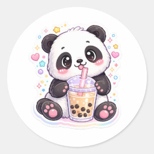 Schattige Kawaii Panda Boba Thee Sticker Aardige