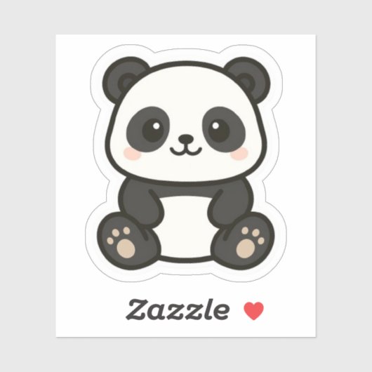 Schattige Kawaii Panda Cartoon Sticker (Vel)