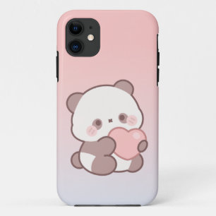 schattige kawaii panda hart telefoonhoesje iphone 11 hoesje