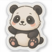 Schattige Kawaii Panda Sticker – Leuk beestje (Voorkant)