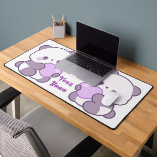 Schattige Kawaii Pastel Paarse Aangepaste Naam Pan Bureaumat