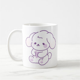 Schattige Kawaii Pastel Paarse Flopoor Hond Koffiemok