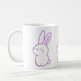 Schattige Kawaii Pastel Paarse Gelukkige Glimlache Koffiemok
