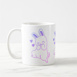 Schattige Kawaii Pastel Paarse Lachende Konijn Har Koffiemok