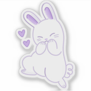 Schattige Kawaii Pastel Paarse Lachende Verlegen K Sticker
