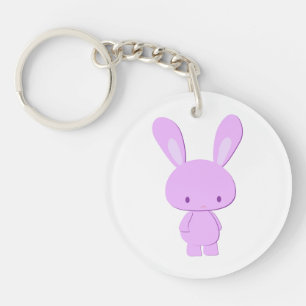 Schattige Kawaii Pastel Paarse Minimalistische Kon Sleutelhanger