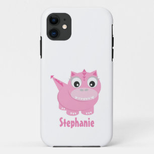 Schattige Kawaii Pink Dino iPhone 11 Hoesje
