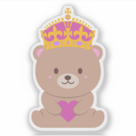 Schattige Kawaii Pink Royal Princess Beer Sticker