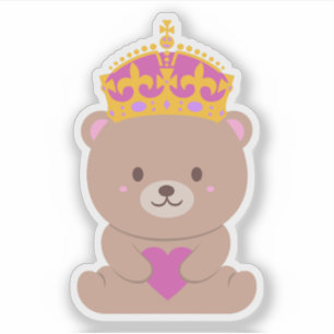 Schattige Kawaii Pink Royal Princess Beer Sticker