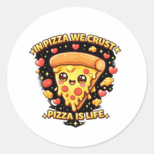 Schattige Kawaii Pizza Sticker – In Pizza We Crust
