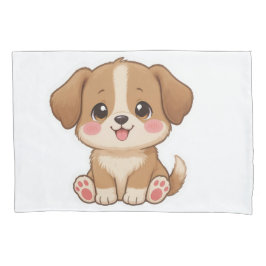 Schattige Kawaii Puppy Karakterontwerp Kussensloop
