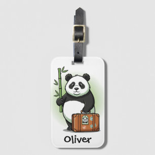 Schattige Kawaii Reiziger Panda Bagagelabel