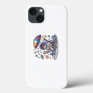 Schattige Kawaii Ruimtevaarder Zomer Strand Space iPhone 13 Hoesje