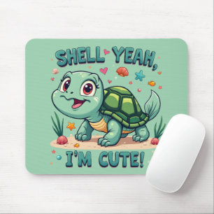 Schattige Kawaii Schildpad met Grappige Stuntelige Muismat