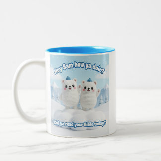 Schattige Kawaii Sneeuwberen – “Heb je je Bijbel g Tweekleurige Koffiemok