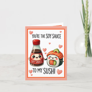 Schattige Kawaii Sojasaus en Sushi Bedankkaart