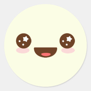 Schattige Kawaii Sparkle face(%¹ ☆*) Ronde Sticker