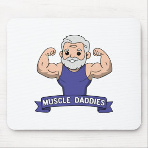 Schattige Kawaii Spier Daddy Baardige Bodybuilder Muismat