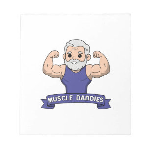 Schattige Kawaii Spier Daddy Baardige Bodybuilder Notitieblok