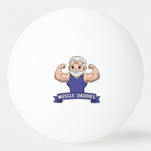 Schattige Kawaii Spier Daddy Baardige Bodybuilder Pingpongballen