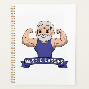 Schattige Kawaii Spier Daddy Baardige Bodybuilder Planner