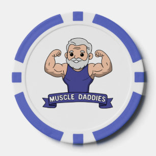 Schattige Kawaii Spier Daddy Baardige Bodybuilder Poker Chips