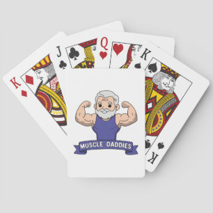 Schattige Kawaii Spier Daddy Baardige Bodybuilder Pokerkaarten